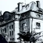 Kurz Kreslení technikou urban sketching Obrázek domu nakreslený technikou urban sketching