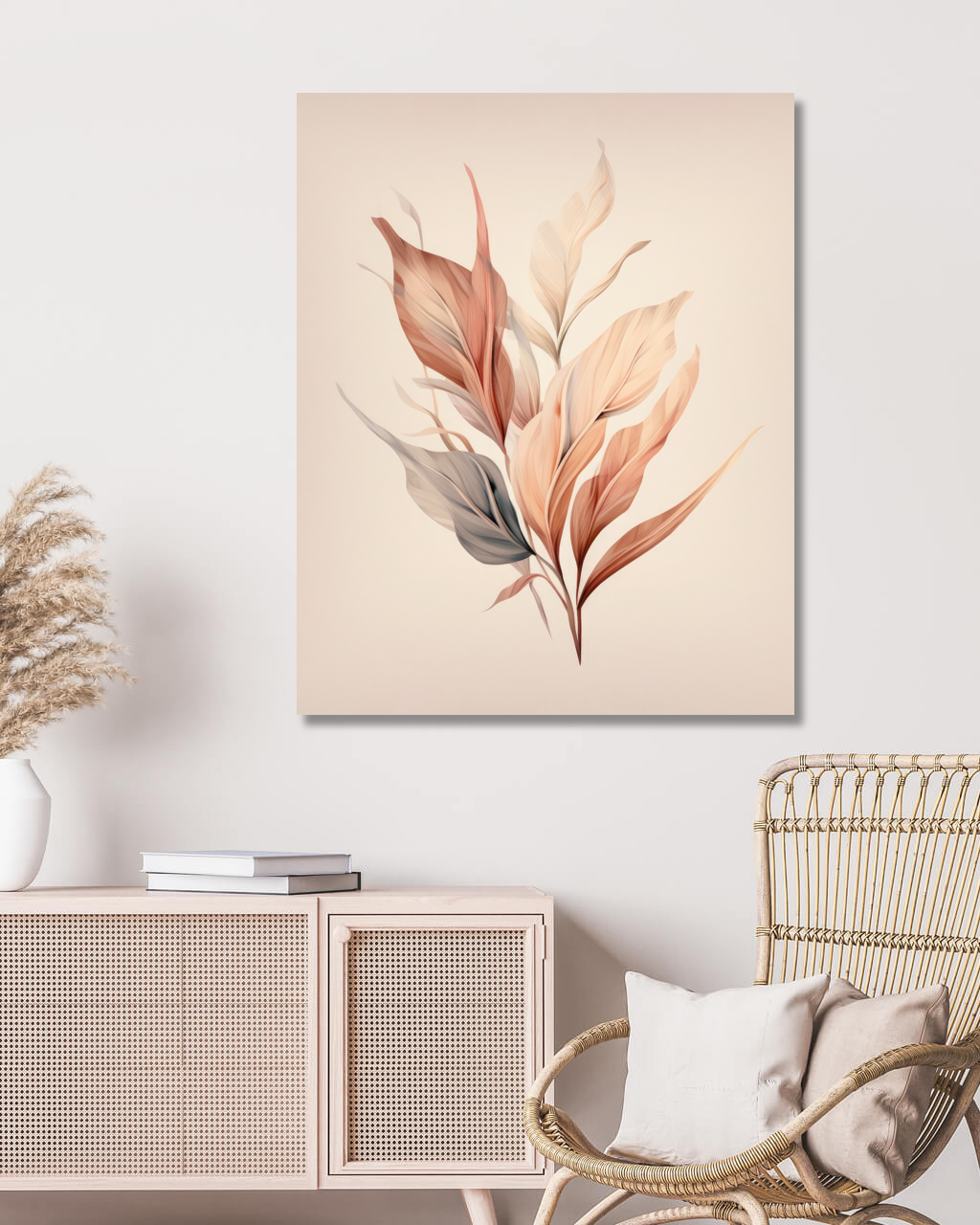 Obrazy na stěnu - Měděná kytice z listů Rozměr: 80x100 cm, Rámování: bez rámu a bez vypnutí plátna