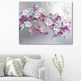 Obrazy na stěnu - Růžové květy na stříbře Rozměr: 80x100 cm, Rámování: vypnuté plátno na rám