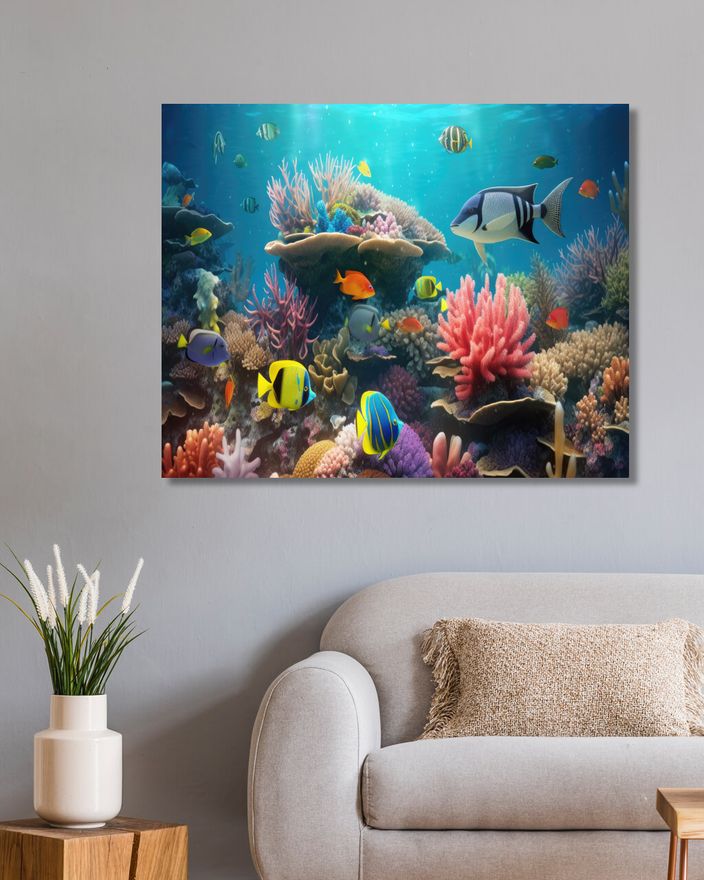 Obrazy na stěnu - Ryby na korálovém útesu Rozměr: 40x50 cm, Rámování: bez rámu a bez vypnutí plátna