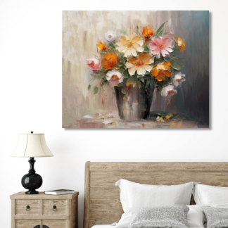 Obrazy na stěnu - Malba kytice Rozměr: 40x50 cm, Rámování: vypnuté plátno na rám