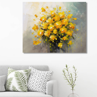 Obrazy na stěnu - Pugét žlutých květin Rozměr: 80x100 cm, Rámování: bez rámu a bez vypnutí plátna