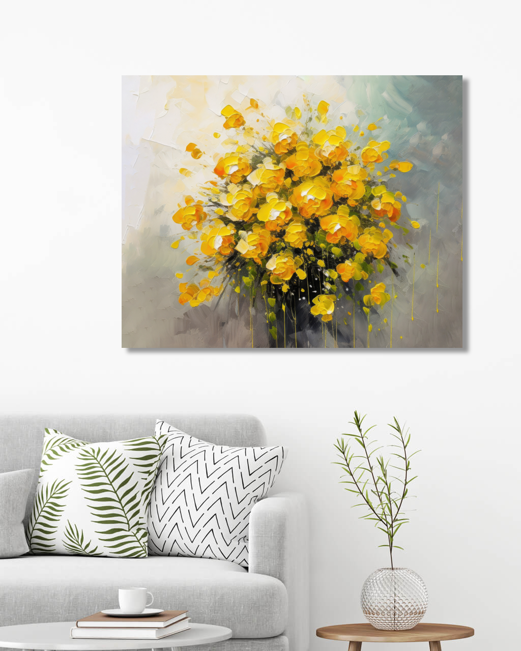 Obrazy na stěnu - Pugét žlutých květin Rozměr: 80x100 cm, Rámování: bez rámu a bez vypnutí plátna
