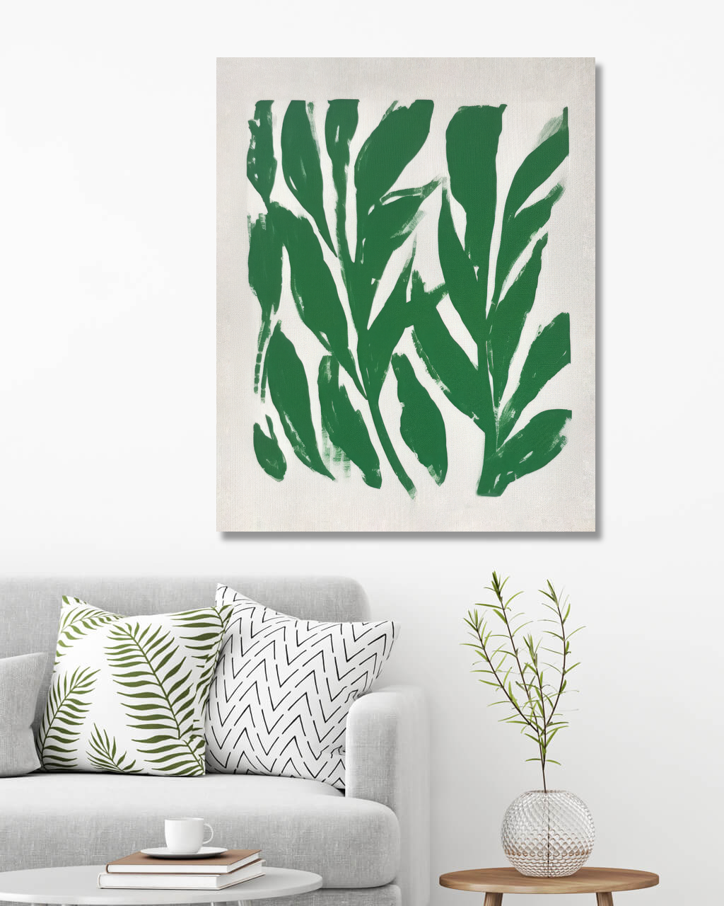 Obrazy na stěnu - Stonek s listy Rozměr: 80x100 cm, Rámování: bez rámu a bez vypnutí plátna