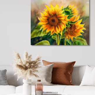 Obrazy na stěnu - Slunečnice na louce Rozměr: 80x100 cm, Rámování: vypnuté plátno na rám