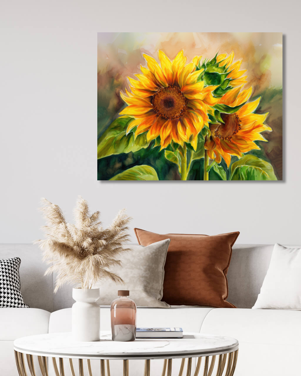 Obrazy na stěnu - Slunečnice na louce Rozměr: 80x100 cm, Rámování: vypnuté plátno na rám