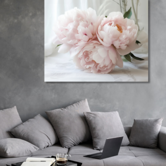 Obrazy na stěnu - Růžová pivoňka Rozměr: 40x50 cm, Rámování: vypnuté plátno na rám