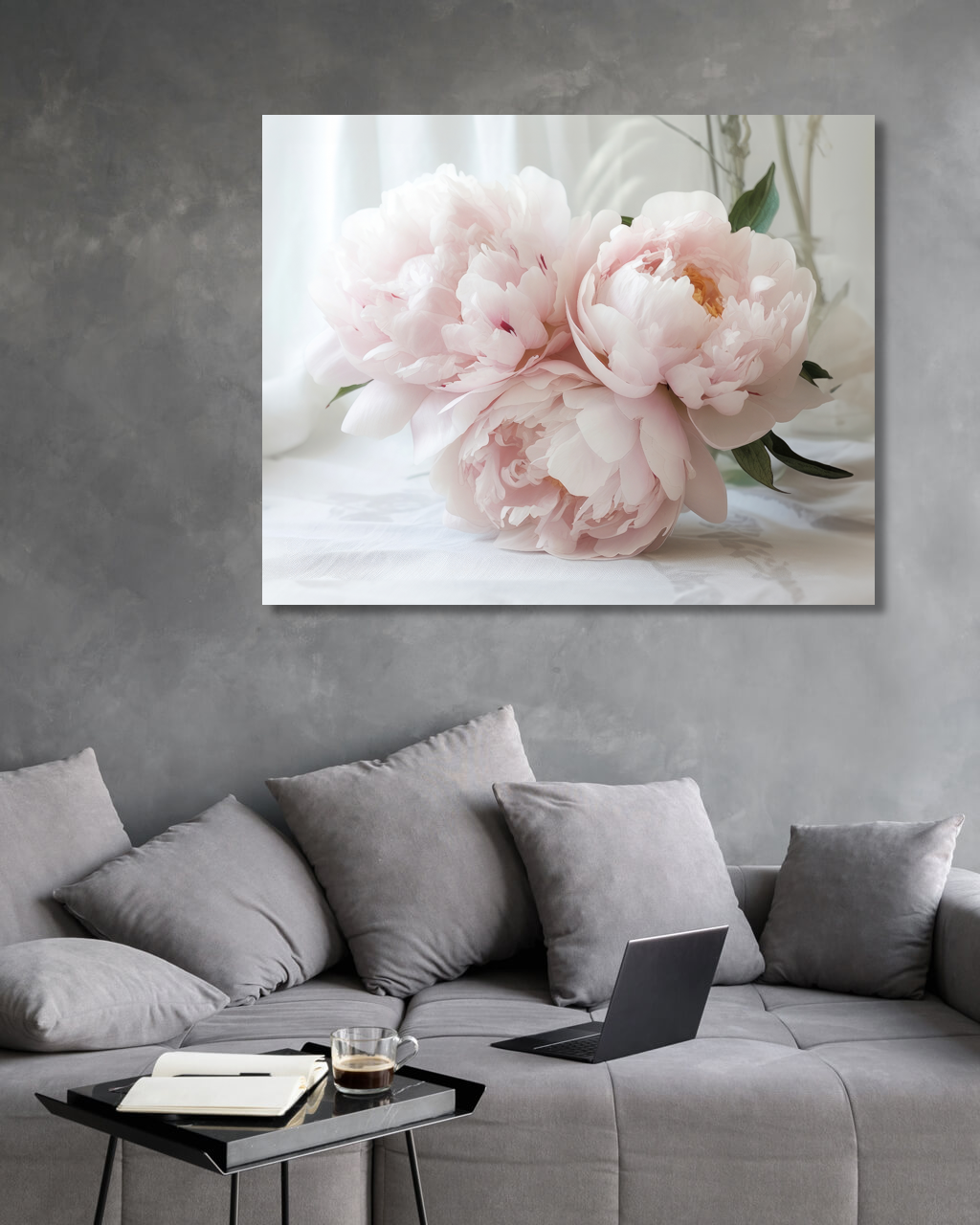 Obrazy na stěnu - Růžová pivoňka Rozměr: 40x50 cm, Rámování: vypnuté plátno na rám