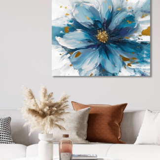 Obrazy na stěnu - Modrá kytka Rozměr: 80x100 cm, Rámování: vypnuté plátno na rám