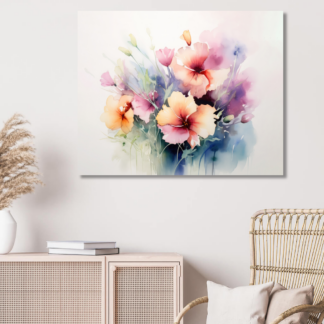 Obrazy na stěnu - Jemné květiny Rozměr: 40x50 cm, Rámování: vypnuté plátno na rám