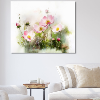 Obrazy na stěnu - Růžová magnólie na louce Rozměr: 80x100 cm, Rámování: bez rámu a bez vypnutí plátna