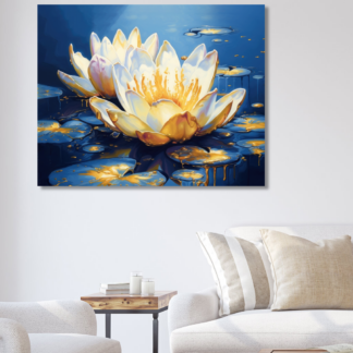Obrazy na stěnu - Zlatý leknín Rozměr: 40x50 cm, Rámování: bez rámu a bez vypnutí plátna