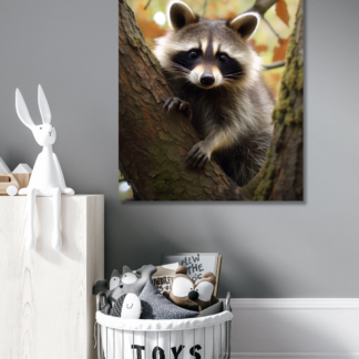 Obrazy na stěnu - Mýval mezi stromy Rozměr: 80x100 cm, Rámování: vypnuté plátno na rám
