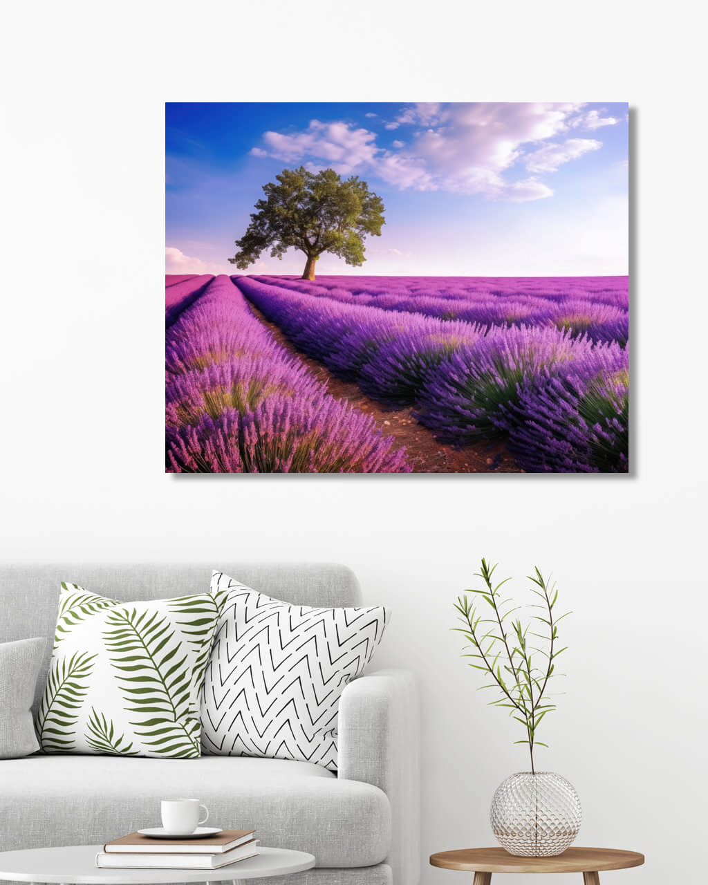 Obrazy na stěnu - Levandulová louka Rozměr: 80x100 cm, Rámování: bez rámu a bez vypnutí plátna
