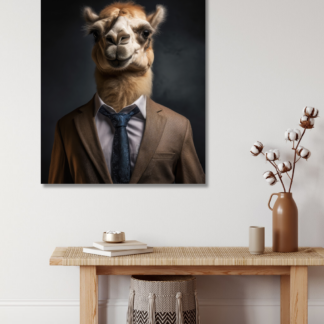 Obrazy na stěnu - Velbloud v obleku Rozměr: 80x100 cm, Rámování: bez rámu a bez vypnutí plátna