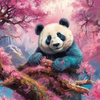 Obrazy na stěnu - Pandí krása na stromě Rozměr: 80x100 cm, Rámování: vypnuté plátno na rám