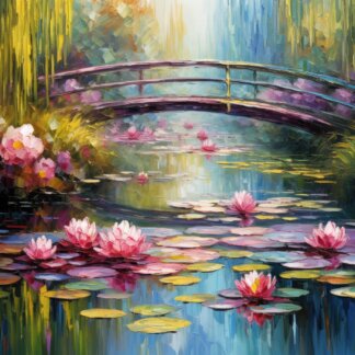 Obrazy na stěnu - Lekníny u lávky Rozměr: 80x100 cm, Rámování: bez rámu a bez vypnutí plátna