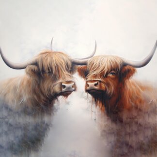 Obrazy na stěnu - Skotští býci Rozměr: 80x100 cm, Rámování: bez rámu a bez vypnutí plátna