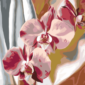 Malování podle čísel - RŮŽOVÁ ORCHIDEJ Rozměr: 80x100 cm, Rámování: bez rámu a bez vypnutí plátna