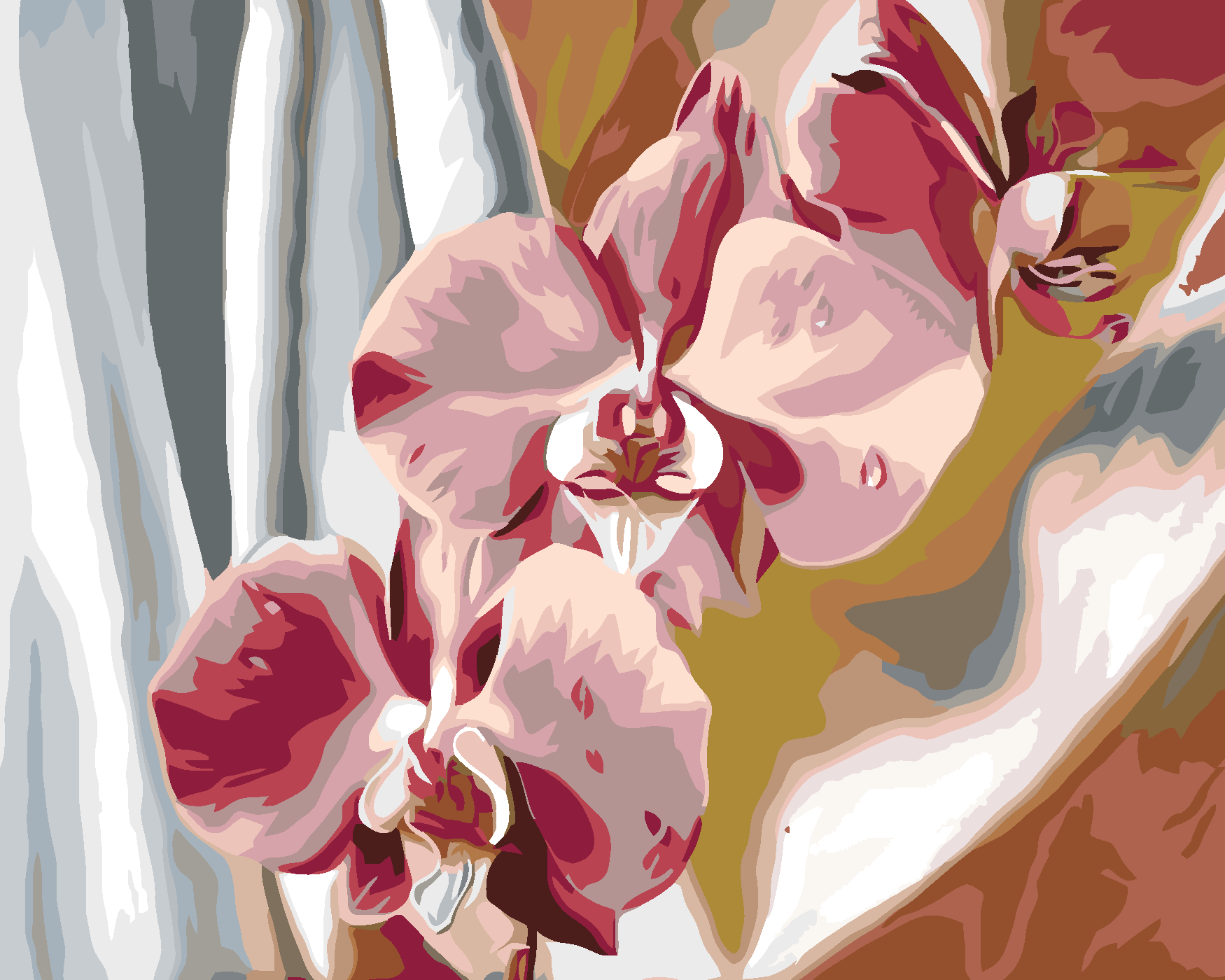Malování podle čísel - RŮŽOVÁ ORCHIDEJ Rozměr: 80x100 cm, Rámování: bez rámu a bez vypnutí plátna