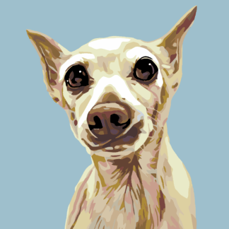 Malování podle čísel - VYDĚŠENÝ PEJSEK Rozměr: 80x100 cm, Rámování: bez rámu a bez vypnutí plátna