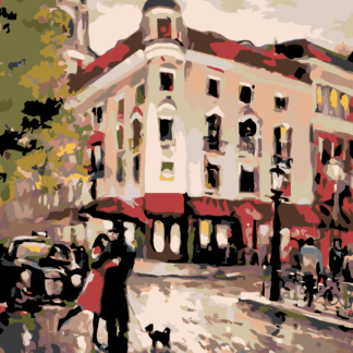 Malování podle čísel - SCHŮZKA NA ROHU Rozměr: 40x50 cm, Rámování: bez rámu a bez vypnutí plátna