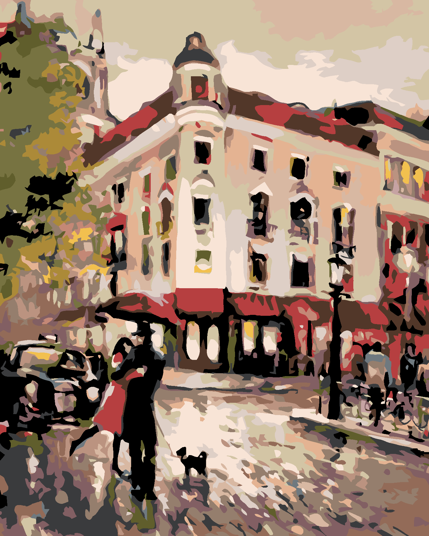 Malování podle čísel - SCHŮZKA NA ROHU Rozměr: 40x50 cm, Rámování: bez rámu a bez vypnutí plátna
