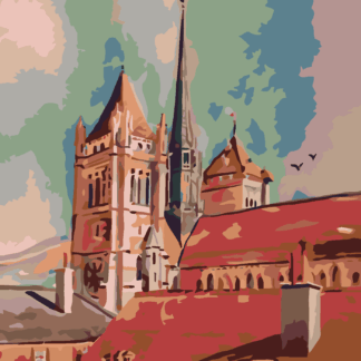Malování podle čísel - VĚŽE A STŘECHY Rozměr: 40x50 cm, Rámování: vypnuté plátno na rám