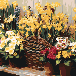 Malování podle čísel - SPOUSTA KVĚTIN Rozměr: 80x100 cm, Rámování: vypnuté plátno na rám