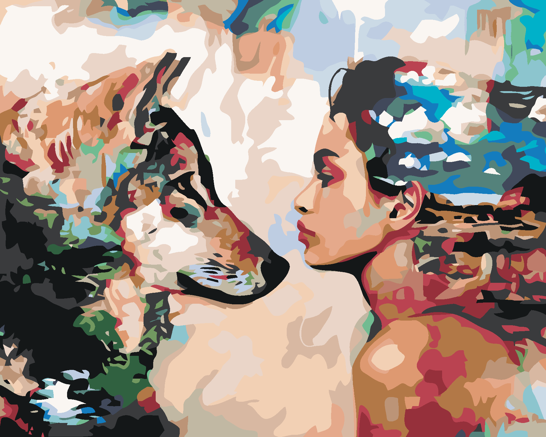 Malování podle čísel - Z OČÍ DO OČÍ Rozměr: 80x100 cm, Rámování: vypnuté plátno na rám