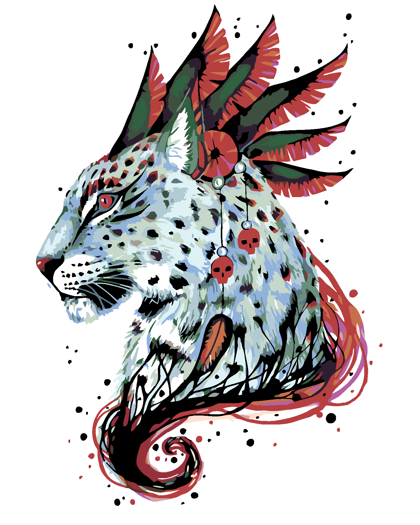 Malování podle čísel - ZDOBENÝ LEOPARD Rozměr: 40x50 cm, Rámování: bez rámu a bez vypnutí plátna