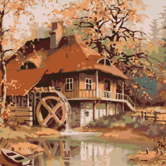 Malování podle čísel - STARÝ MLÝN Rozměr: 80x100 cm, Rámování: bez rámu a bez vypnutí plátna
