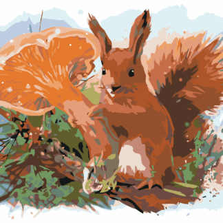 Malování podle čísel - VEVERKA Rozměr: 80x100 cm, Rámování: bez rámu a bez vypnutí plátna