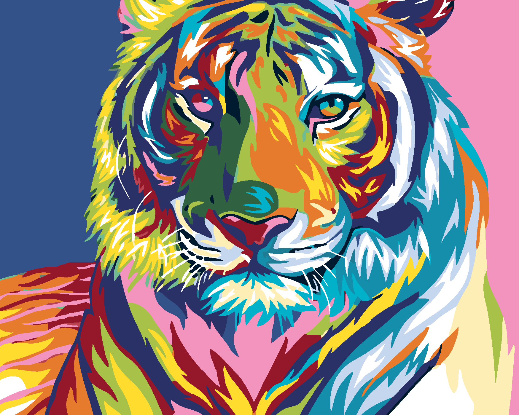 Malování podle čísel - TYGR Rozměr: 80x100 cm, Rámování: vypnuté plátno na rám