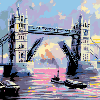 Malování podle čísel - TOWER BRIDGE LONDÝN Rozměr: 40x50 cm, Rámování: vypnuté plátno na rám