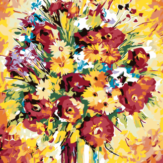 Malování podle čísel - VELKÁ KYTICE LUČNÍHO KVÍTÍ Rozměr: 40x50 cm, Rámování: bez rámu a bez vypnutí plátna