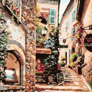 Malování podle čísel - STAROBYLÉ MĚSTEČKO Rozměr: 80x100 cm, Rámování: bez rámu a bez vypnutí plátna
