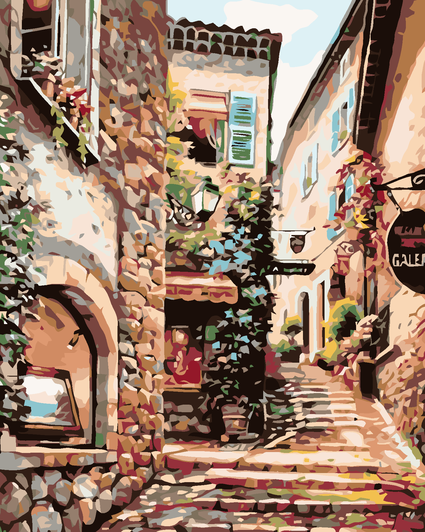 Malování podle čísel - STAROBYLÉ MĚSTEČKO Rozměr: 80x100 cm, Rámování: bez rámu a bez vypnutí plátna