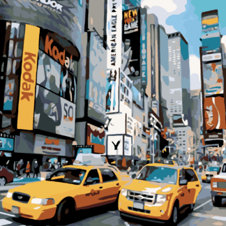 Malování podle čísel - ULICE V NEW YORKU Rozměr: 80x100 cm, Rámování: bez rámu a bez vypnutí plátna