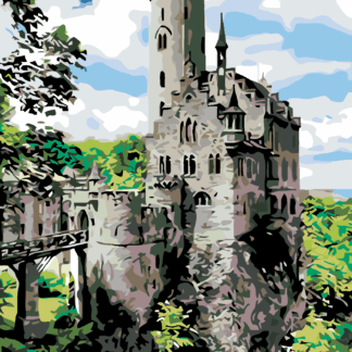 Malování podle čísel - RYTÍŘSKÝ HRAD Rozměr: 80x100 cm, Rámování: bez rámu a bez vypnutí plátna