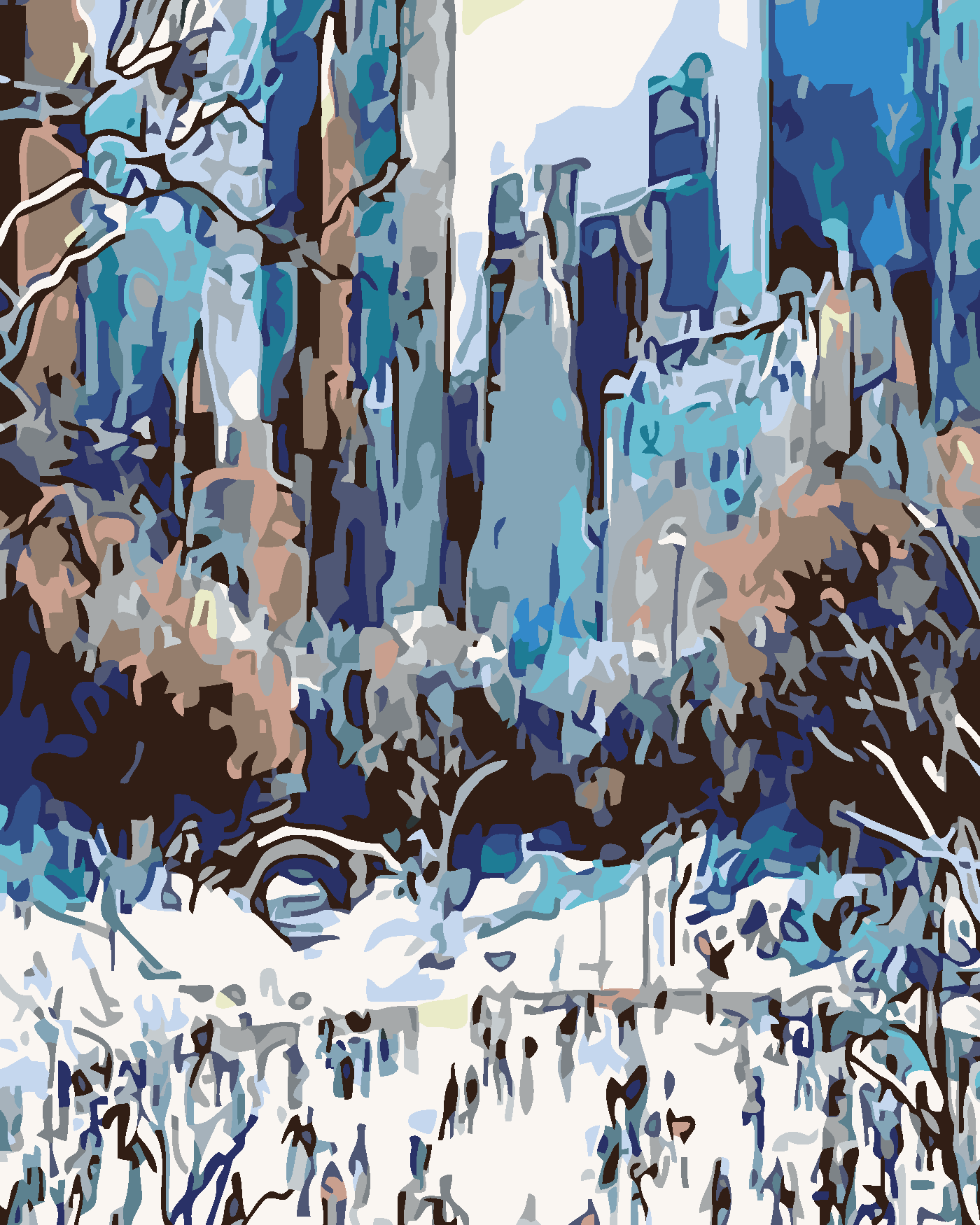 Malování podle čísel - BRUSLENÍ V NEW YORKU Rozměr: 40x50 cm, Rámování: vypnuté plátno na rám