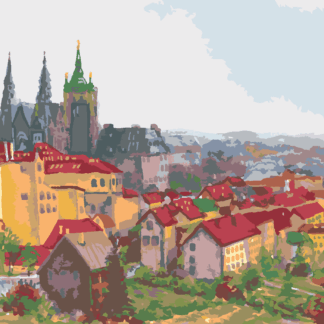 Malování podle čísel - PRAŽSKÝ HRAD Rozměr: 80x100 cm, Rámování: vypnuté plátno na rám