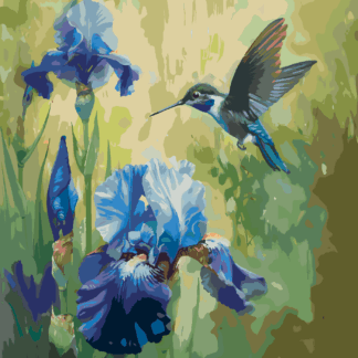 Malování podle čísel - LEDNÁČEK A KOSATEC Rozměr: 80x100 cm, Rámování: bez rámu a bez vypnutí plátna