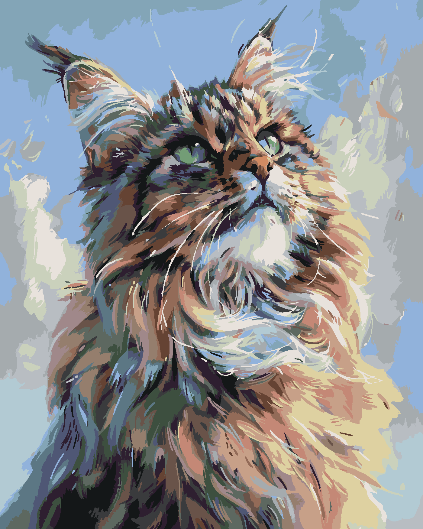 Malování podle čísel - KOČKA Rozměr: 80x100 cm, Rámování: bez rámu a bez vypnutí plátna