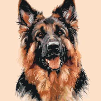 Malování podle čísel - NĚMECKÝ OVČÁK Rozměr: 80x100 cm, Rámování: bez rámu a bez vypnutí plátna