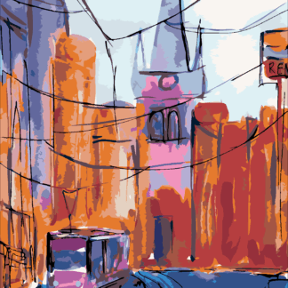 Malování podle čísel - PRAHA PRAŠNÁ BRÁNA Rozměr: 80x100 cm, Rámování: bez rámu a bez vypnutí plátna