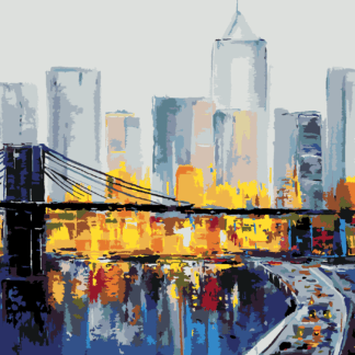 Malování podle čísel - RUŠNÝ NEW YORK Rozměr: 40x50 cm, Rámování: vypnuté plátno na rám