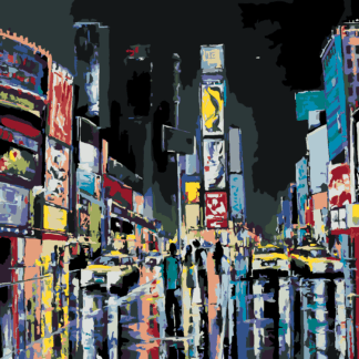 Malování podle čísel - POHLED NA NOČNÍ NEW YORK Rozměr: 40x50 cm, Rámování: bez rámu a bez vypnutí plátna
