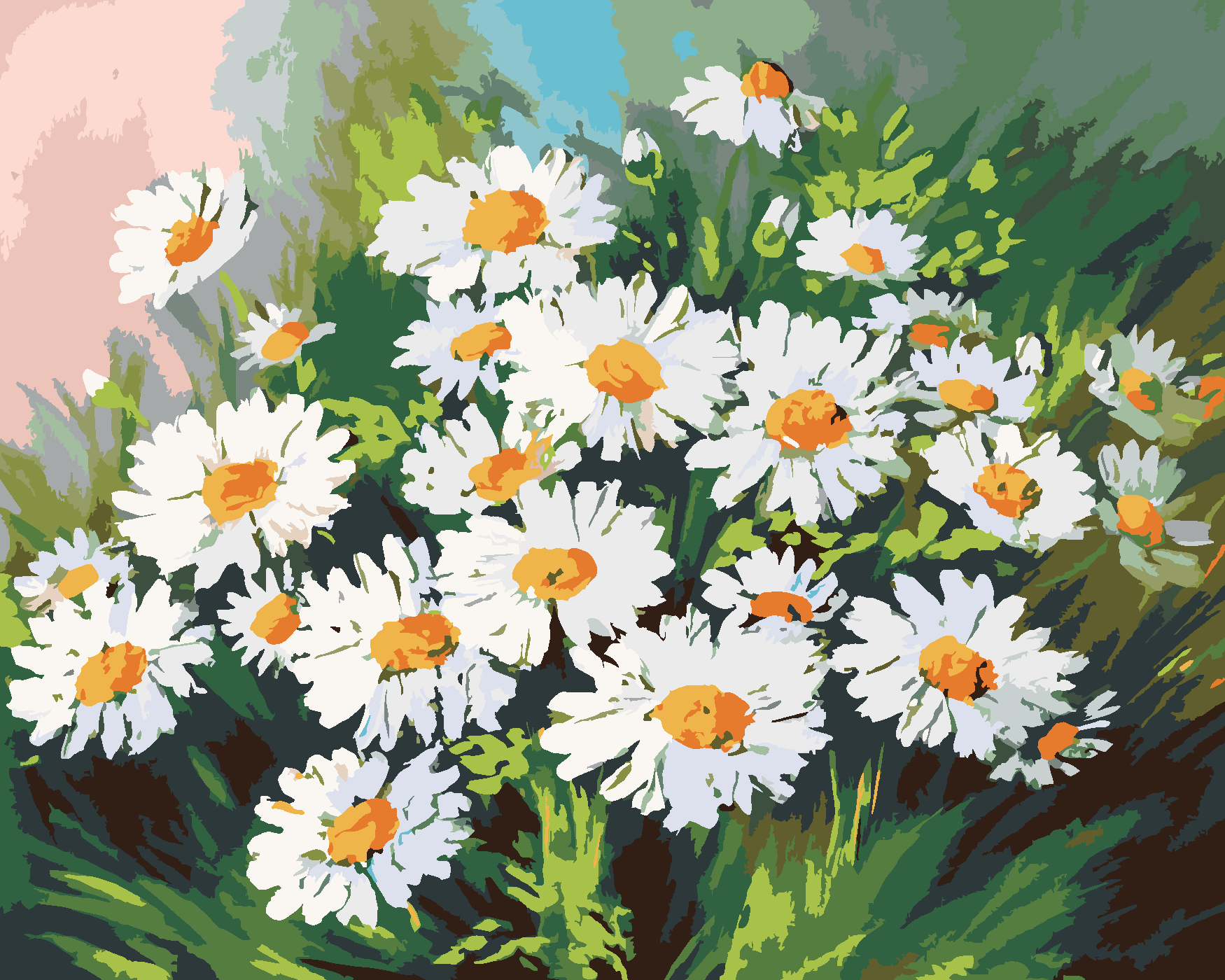 Malování podle čísel - KOPRETINY V TRÁVĚ Rozměr: 40x50 cm, Rámování: bez rámu a bez vypnutí plátna