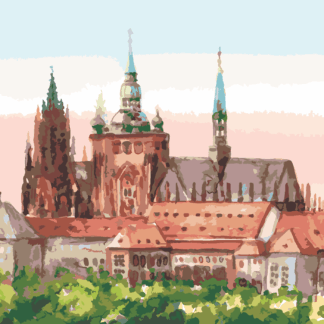 Malování podle čísel - PRAŽSKÝ HRAD II Rozměr: 40x50 cm, Rámování: bez rámu a bez vypnutí plátna